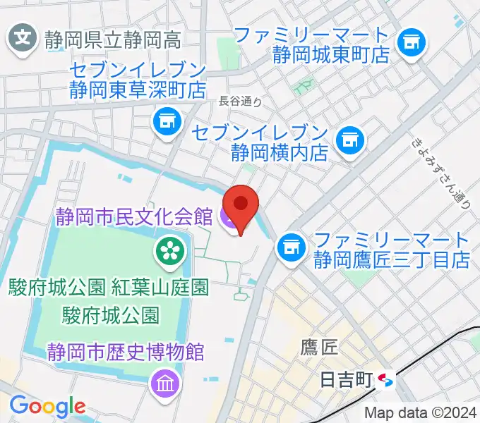 静岡市民文化会館の地図