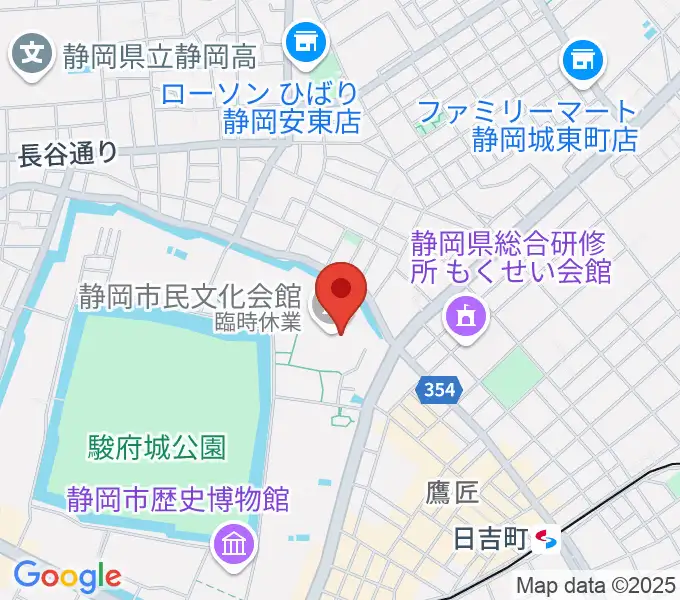静岡市民文化会館の地図