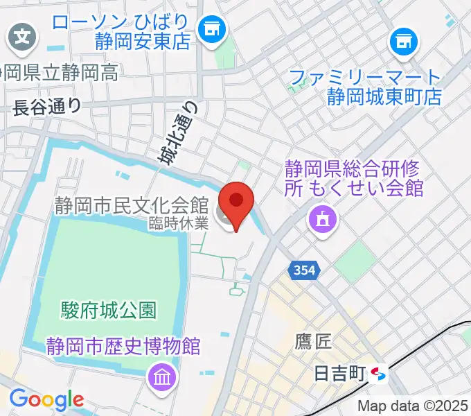 静岡市民文化会館の地図