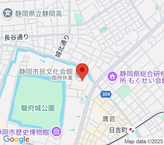 静岡市民文化会館の地図