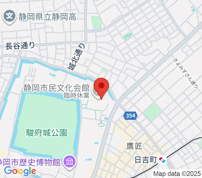 静岡市民文化会館の地図