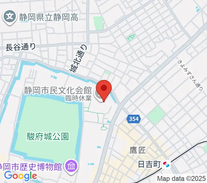 静岡市民文化会館の地図