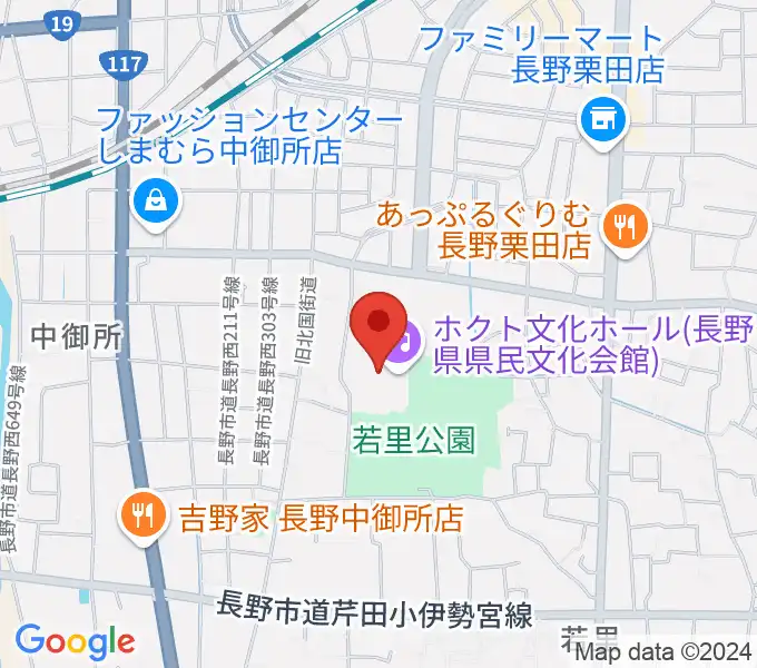 ホクト文化ホールの地図