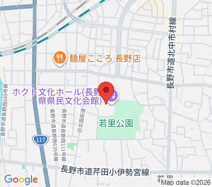 ホクト文化ホールの地図