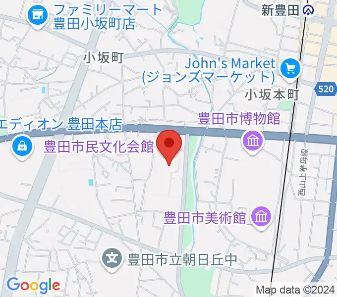 豊田市民文化会館の地図