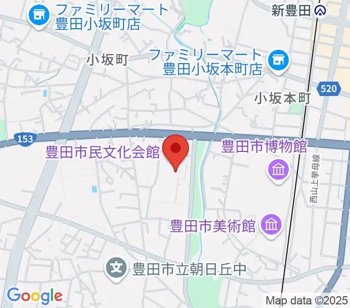 豊田市民文化会館の地図