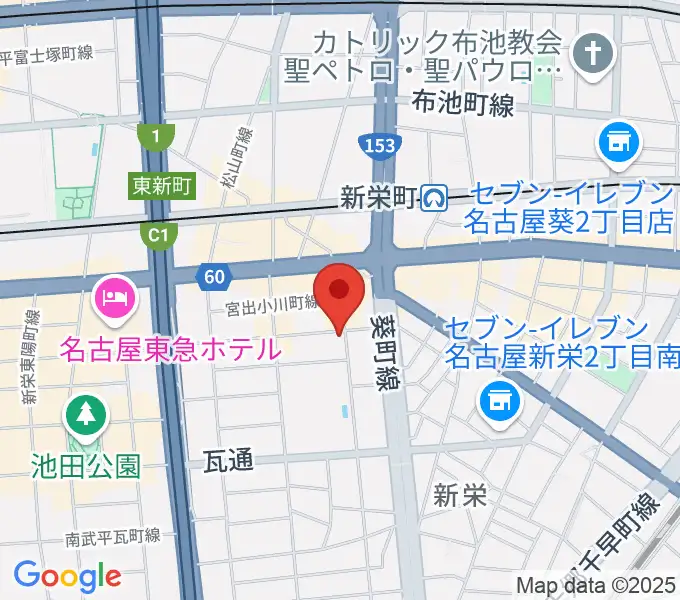 新栄クラブロックンロールの地図