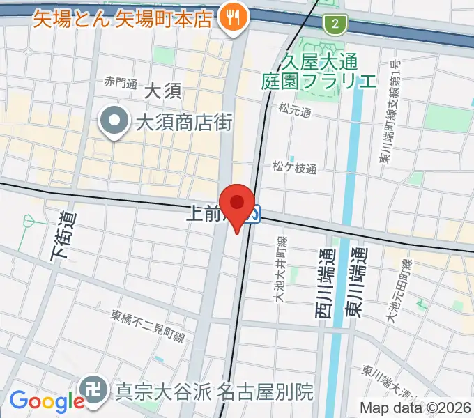 上前津Club Zionの地図