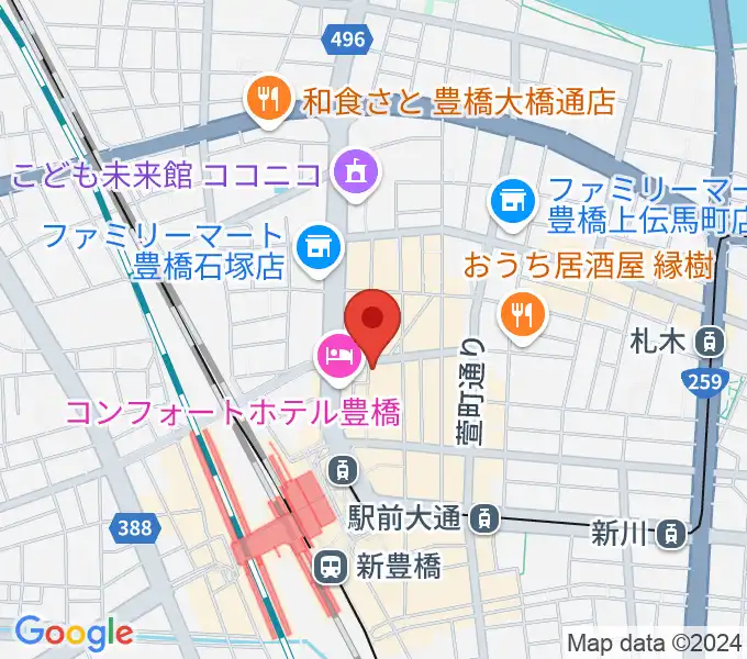 豊橋ハウスオブクレイジーの地図