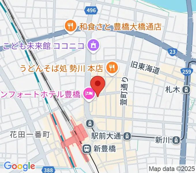 豊橋ハウスオブクレイジーの地図