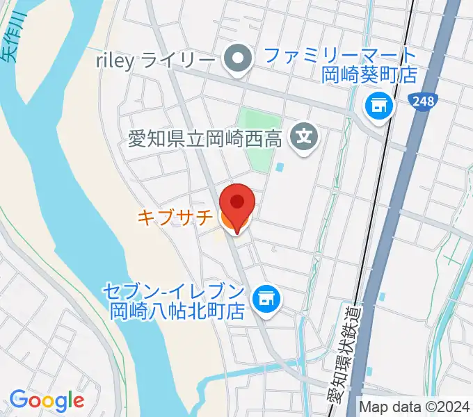 岡崎サテンドールの地図