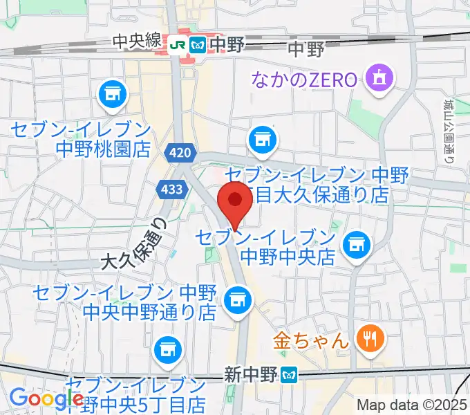 中野Vスタジオの地図