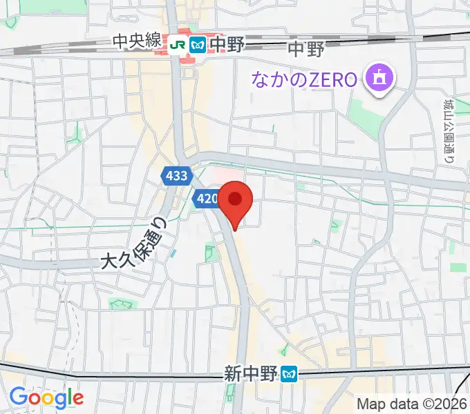 中野Vスタジオの地図
