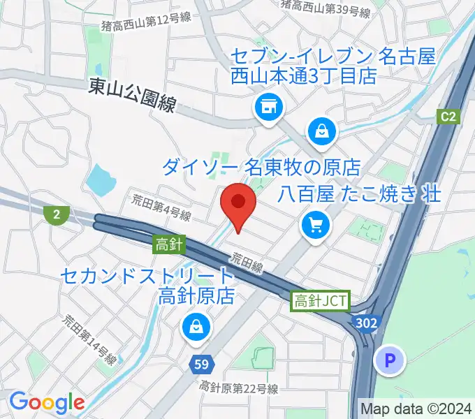 名古屋ライブスペースピアチェーレの地図