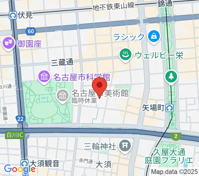 名古屋HOLIDAY NEXTの地図