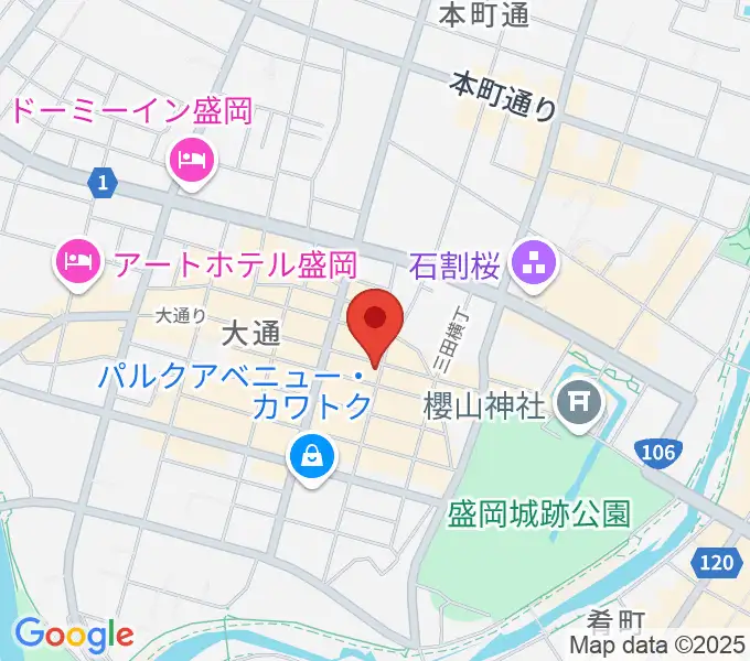 カワイ盛岡店の地図