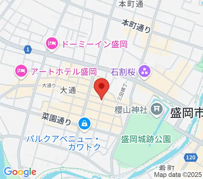 カワイ盛岡店の地図