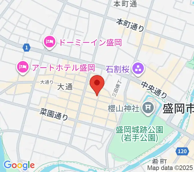 カワイ盛岡店の地図