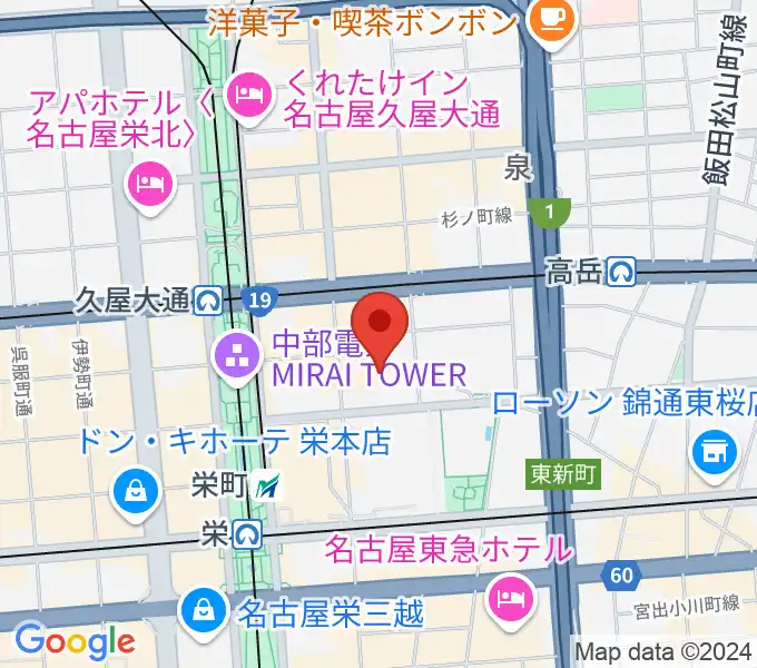 名古屋THE WIZの地図