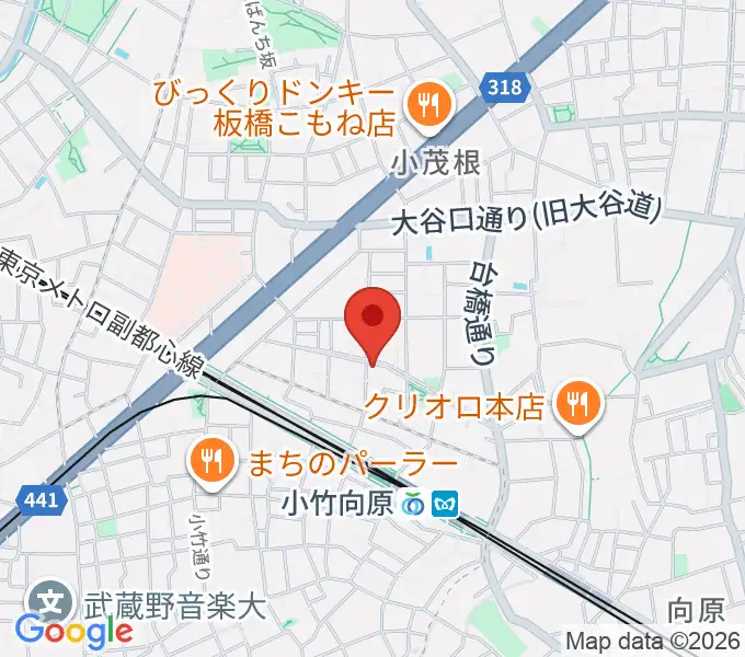 音楽教室ソラーレ小竹向原教室の地図