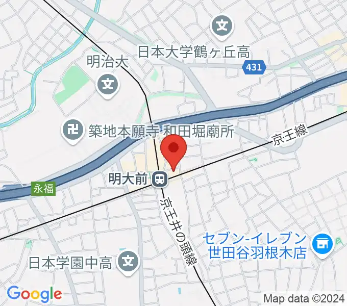 ガードアイランドスタジオ明大前店の地図