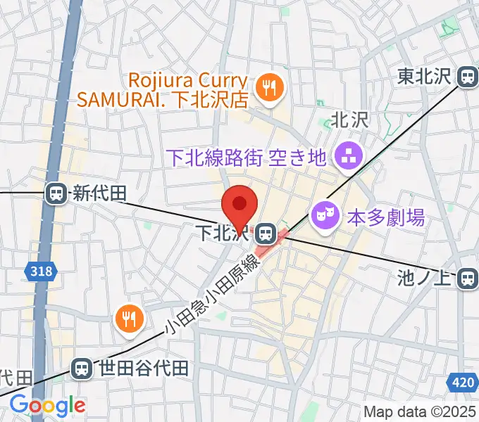 ガードアイランドスタジオ下北沢WESTの地図