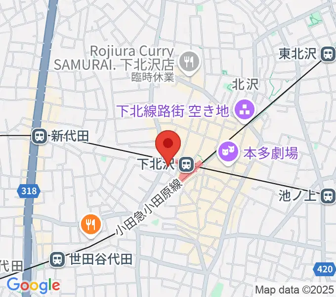 ガードアイランドスタジオ下北沢WESTの地図