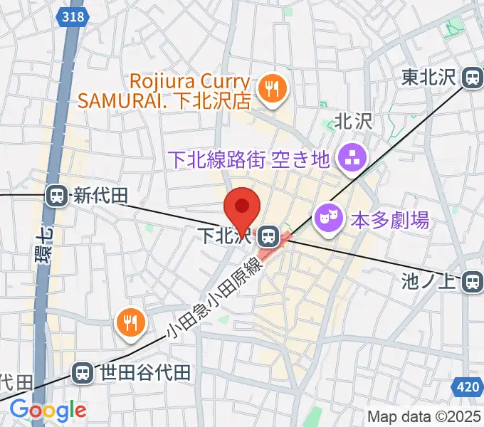 ガードアイランドスタジオ下北沢WESTの地図