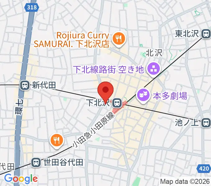 ガードアイランドスタジオ下北沢WESTの地図