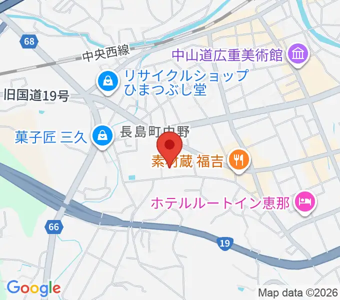 恵那文化センターの地図