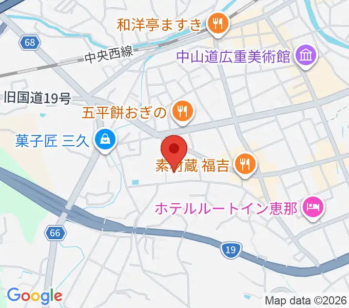 恵那文化センターの地図