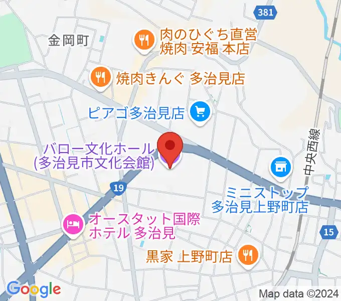 バロー文化ホールの地図