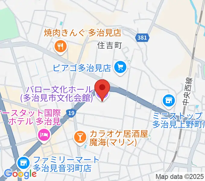 バロー文化ホールの地図
