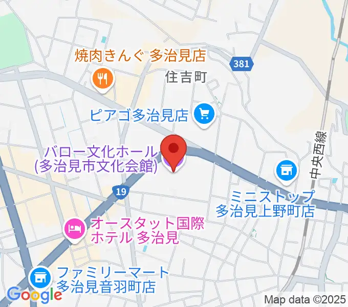 バロー文化ホールの地図