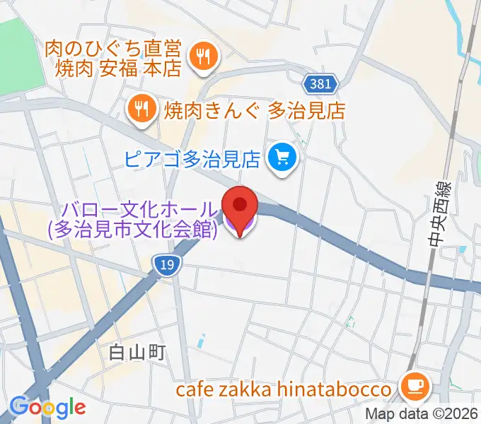 バロー文化ホールの地図