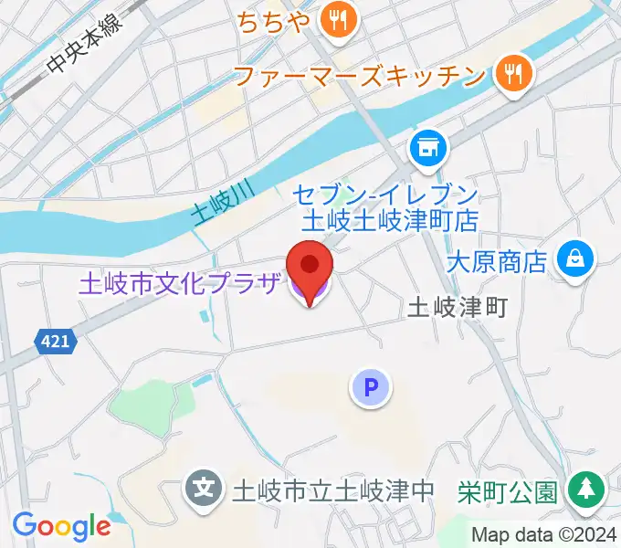 土岐市文化プラザの地図