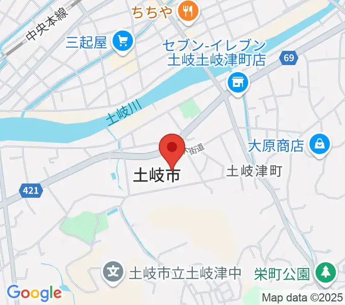 土岐市文化プラザの地図