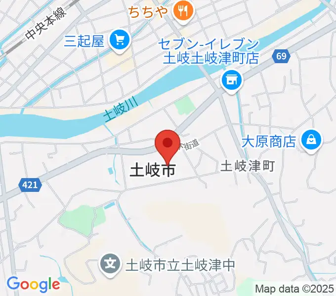 土岐市文化プラザの地図