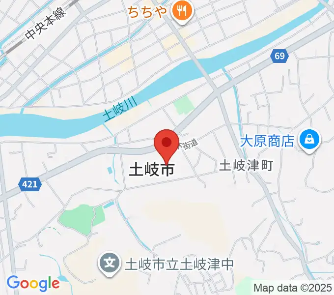 土岐市文化プラザの地図