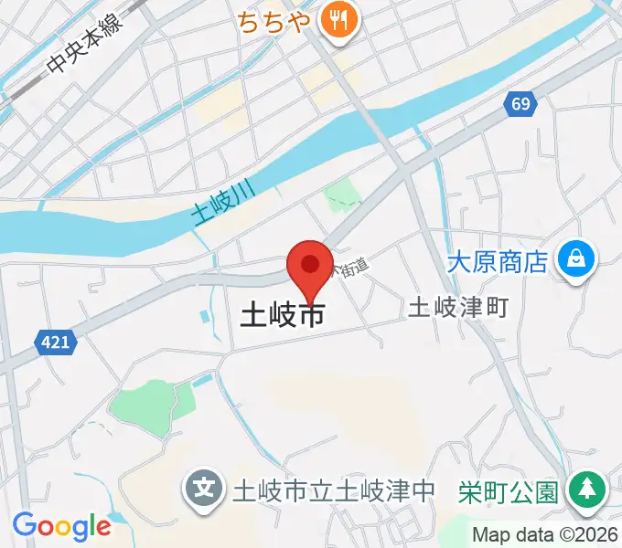 土岐市文化プラザの地図