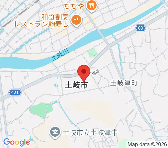 土岐市文化プラザの地図