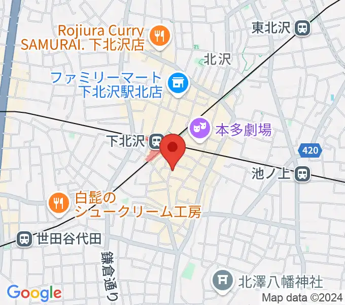 ガードアイランドスタジオ下北沢店の地図