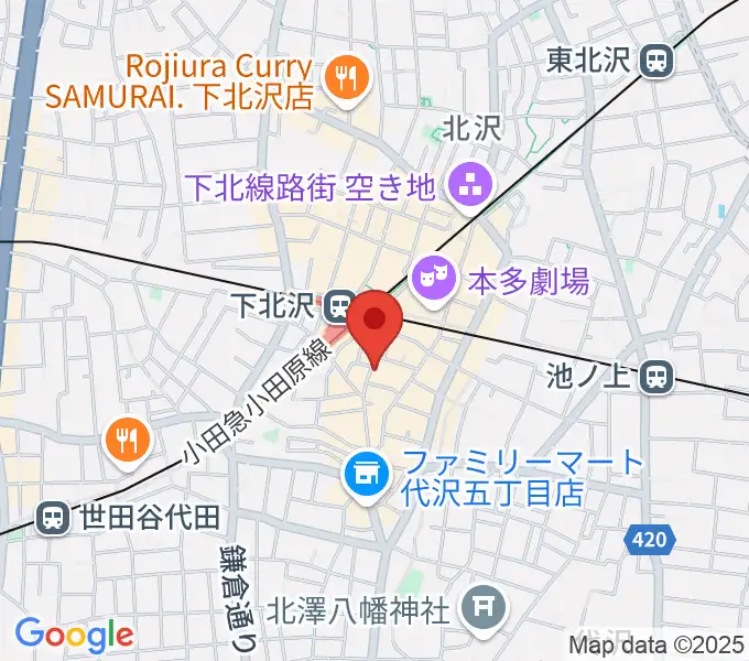 ガードアイランドスタジオ下北沢店の地図