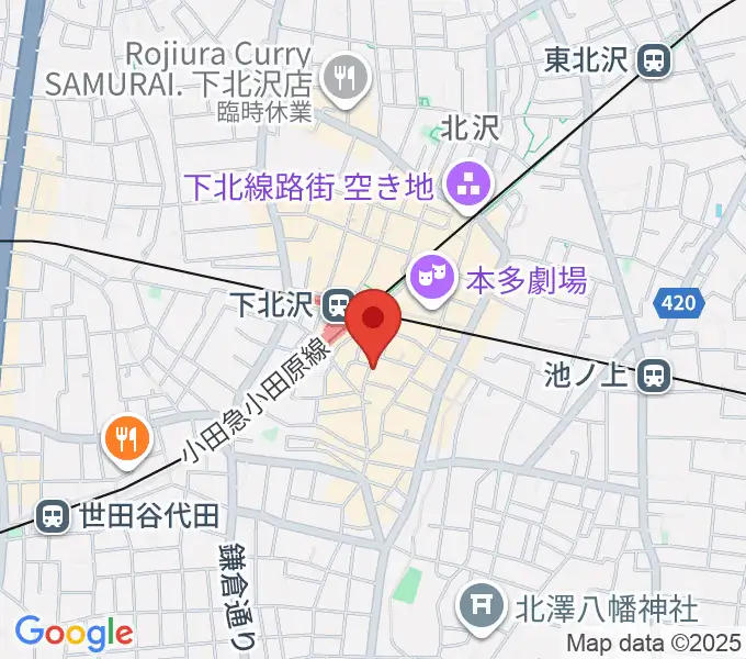 ガードアイランドスタジオ下北沢店の地図