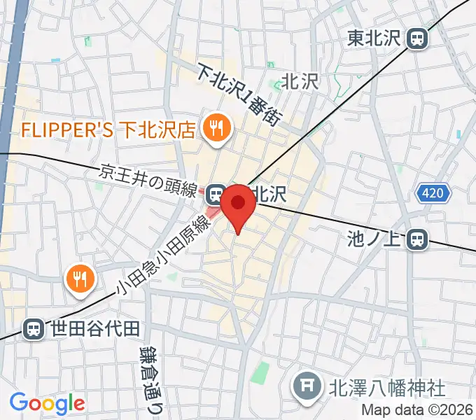 ガードアイランドスタジオ下北沢店の地図