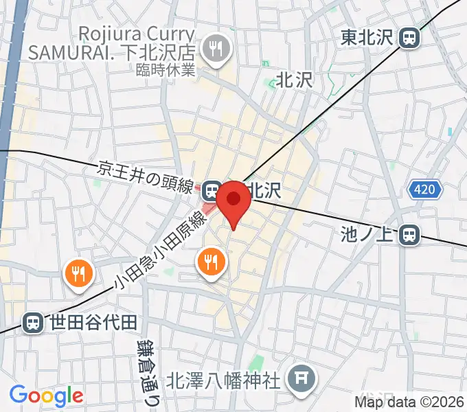 ガードアイランドスタジオ下北沢店の地図