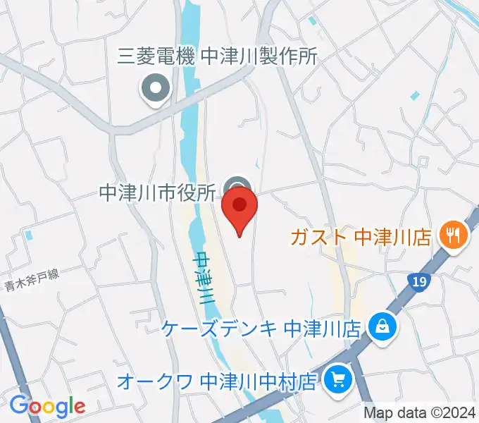 中津川文化会館の地図