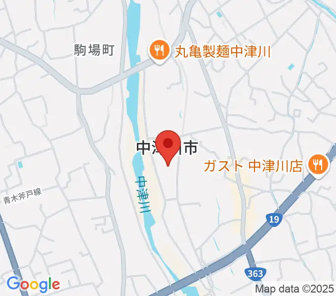 中津川文化会館の地図
