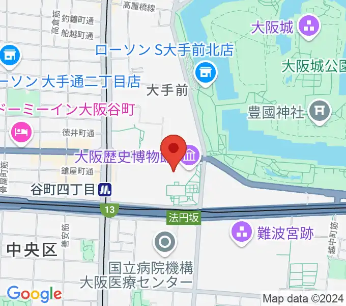 NHK大阪ホールの地図