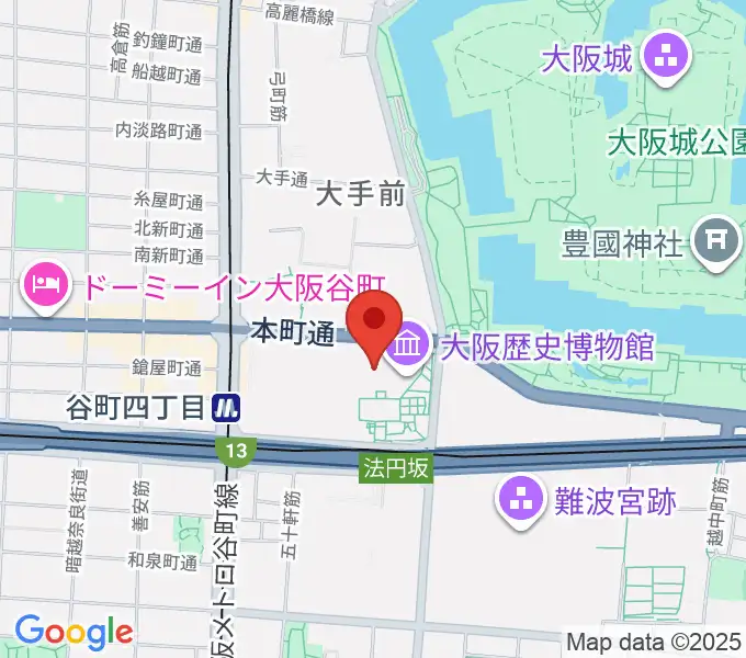 NHK大阪ホールの地図